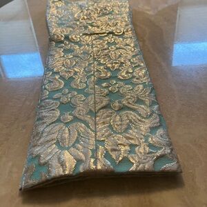 Holiday Chinos J. Crew Gold and Teal Brocade Fabric